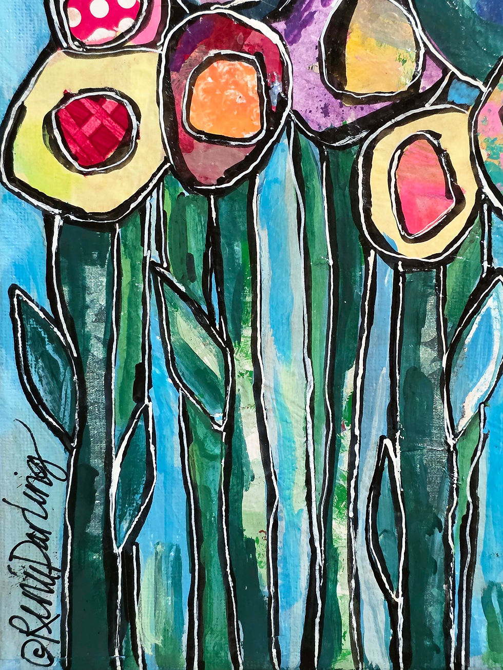 Thumbnail: Where The Wildflowers Grow 12IN x 16IN Original Floral Landscape Wall Art P