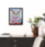Thumbnail: Owls Company Bird 9IN x 11IN Framed Animal Mixed Media Wall Art Painting