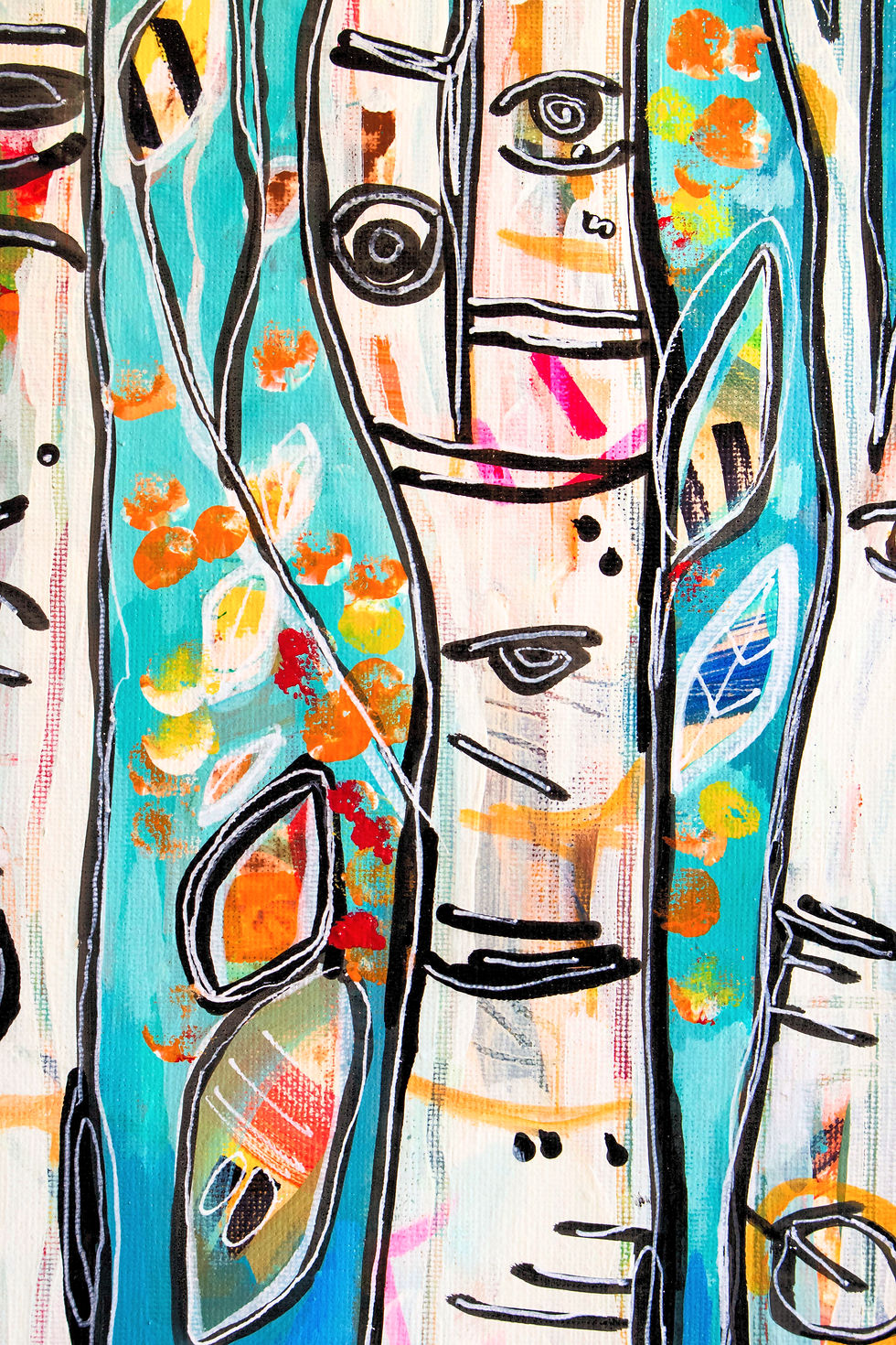 Thumbnail: Through Their Eyes 12IN x 16IN Mixed Media Painting Landscape Aspen Trees Decor