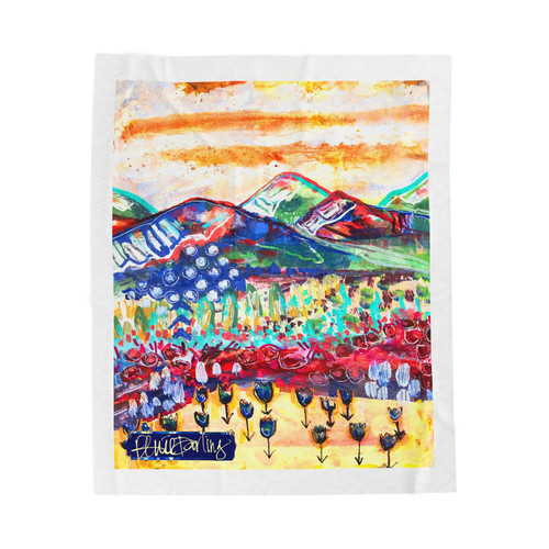 Plush Blanket - Tulip Trails in Mountain Meadows | Renée Darling