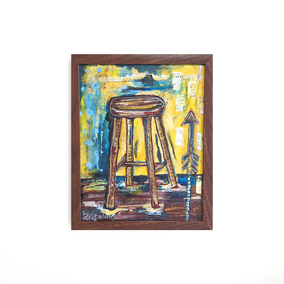 Thumbnail: Barstool Western Bar Country 8IN x 10IN Canvas Panel Mixed Medi