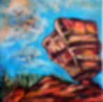 Thumbnail: Balanced Rock at Garden of the Gods Landscape 12IN x 12IN Mixed Media Painting