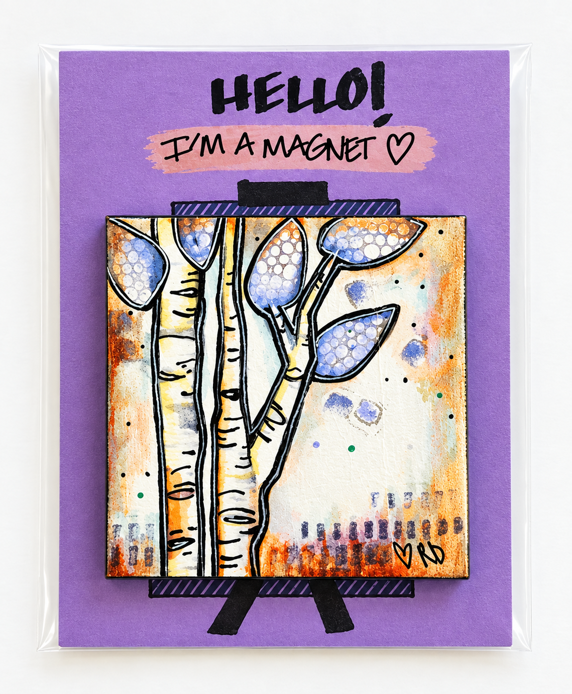 Renée Darling Original Art Mini Purple Tree Nature Landscape 4IN Magnet
