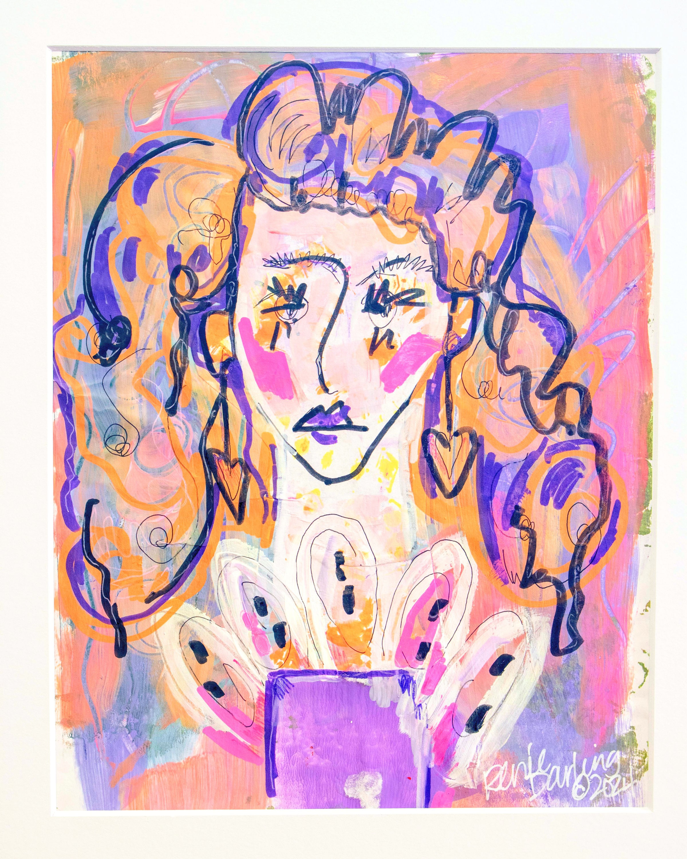 Mommylicious 11IN x 14IN Mixed Media Acrylic Artwork Paper Original