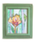 Thumbnail: FLORAL STRIPES 14IN X 12IN Framed Paper Mixed Media Floral  Art Wall Decor