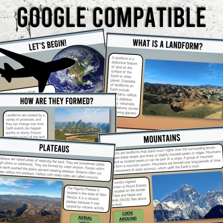 Landforms and Bodies of Water Activity for Kids