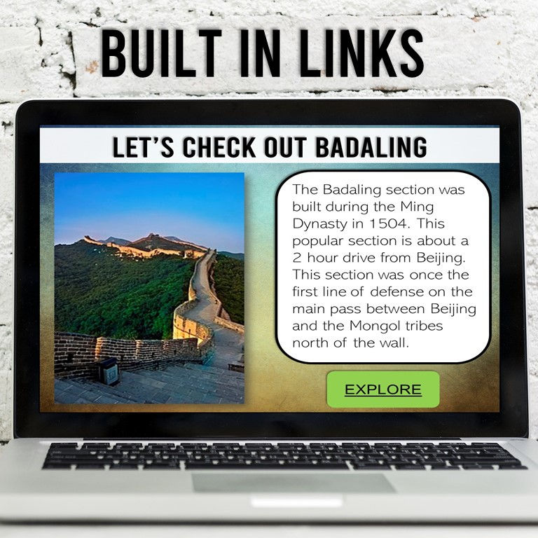 Thumbnail: A computer screen showing an example of a content slide with built in links