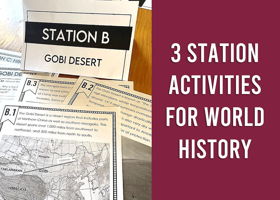 3 New Stations Activities for Your World History Class