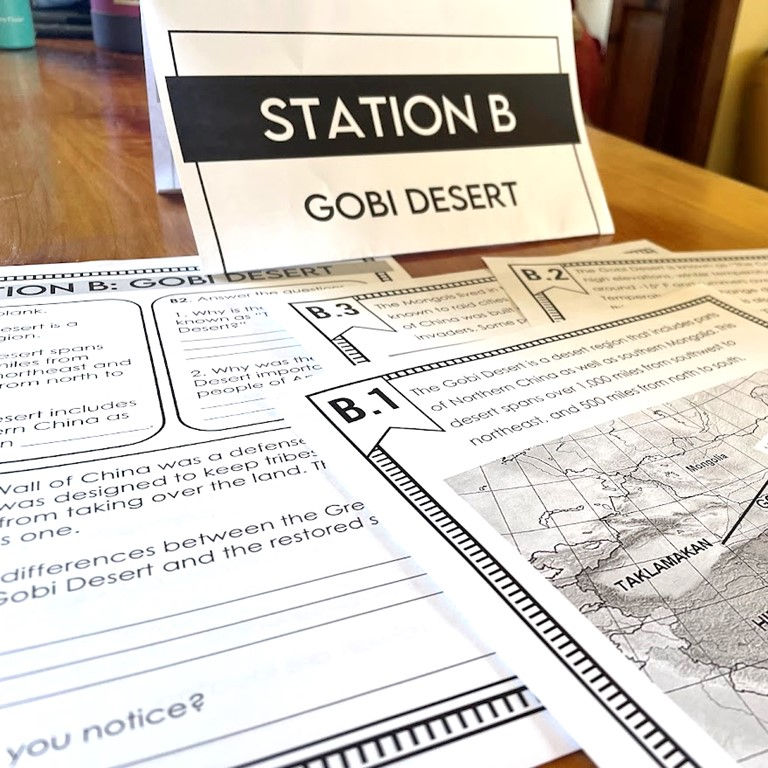 Geography of Ancient China Station Activity