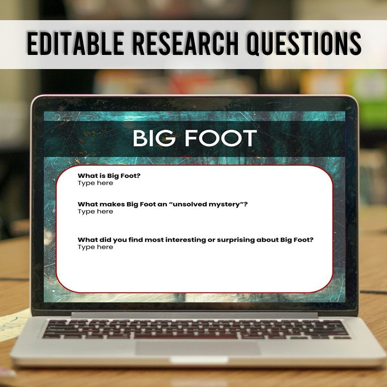 Thumbnail: Examples of the research questions provided in the unsolved mysteries lesson