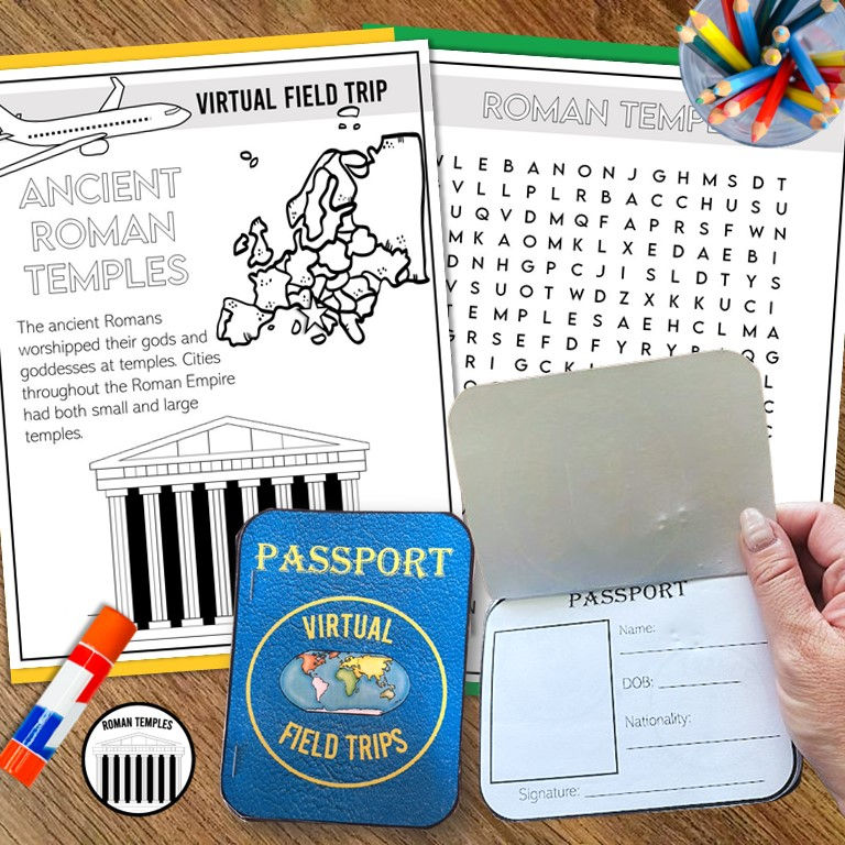 Thumbnail: A passport and printable worksheets included within the virtual field trip.
