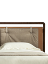 Front view of the Volare Due bed displaying the suspended headboard and structural frame