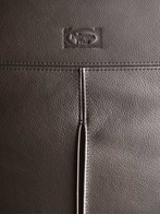 Close-up of the upholstery on the Pillow armchair by Poltrona Frau showing texture and refined stitching