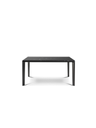 Homey table shown in full view with a rectangular top and slim legs, emphasizing its balanced proportions and minimal design