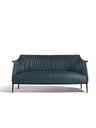 Front view of the Archibald sofa by Poltrona Frau showing the seat cushions and relaxed backrest design