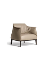 Rear view of the Archibald armchair by Poltrona Frau showing the smooth backrest and clean lines