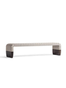 Brera bench by Poltrona Frau shown as a standalone piece highlighting the clean lines and woven seat