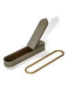 Zhuang desk accessories by Poltrona Frau open storage case showing compartments and organisational features