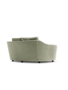 Side profile of the Duo sofa by Poltrona Frau showing the depth of the seat and continuous curved form