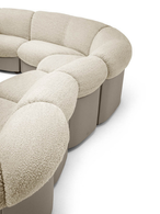Close-up of the Parka modular sofa by Poltrona Frau showing the segmented cushions and sculpted upholstery