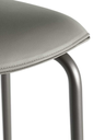 Detail of the Montera Mas stool by Poltrona Frau highlighting stitching and seat edge craftsmanship