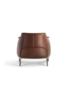 Detailed rear view of the Archibald armchair by Poltrona Frau highlighting stitching and form