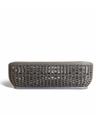Grant outdoor ottoman 121cm by Poltrona Frau shown in a darker finish highlighting its form and outdoor durability
