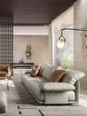 Blisscape sofa by Poltrona Frau displayed in a living environment highlighting the soft cushions and structured base