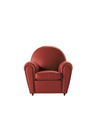 Vanity Fair armchair by Poltrona Frau shown from an alternate angle highlighting its sculptural silhouette