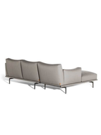 Rear view of the Happy Jack sofa by Poltrona Frau highlighting the clean backrest and structural form