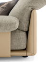 Close-up of the Blisscape sofa by Poltrona Frau showing the junction between the cushion and base structure