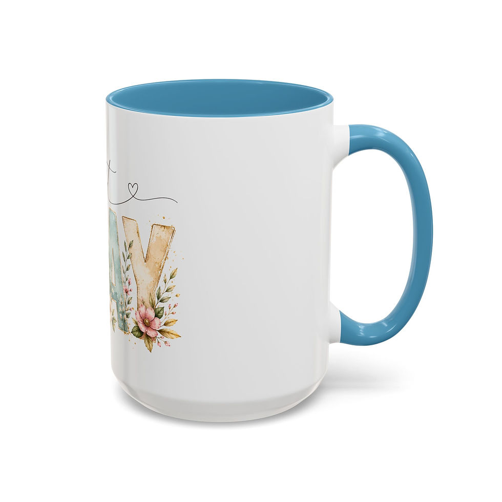 Thumbnail: Just Pray floral lettering Mug | Accent Pink Coffee Mug