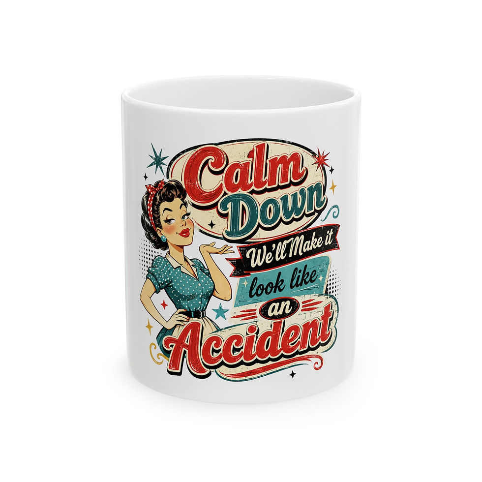 Thumbnail: Calm Down We'll Make It Look Like An Accident Mug | Retro Nurse Illustration