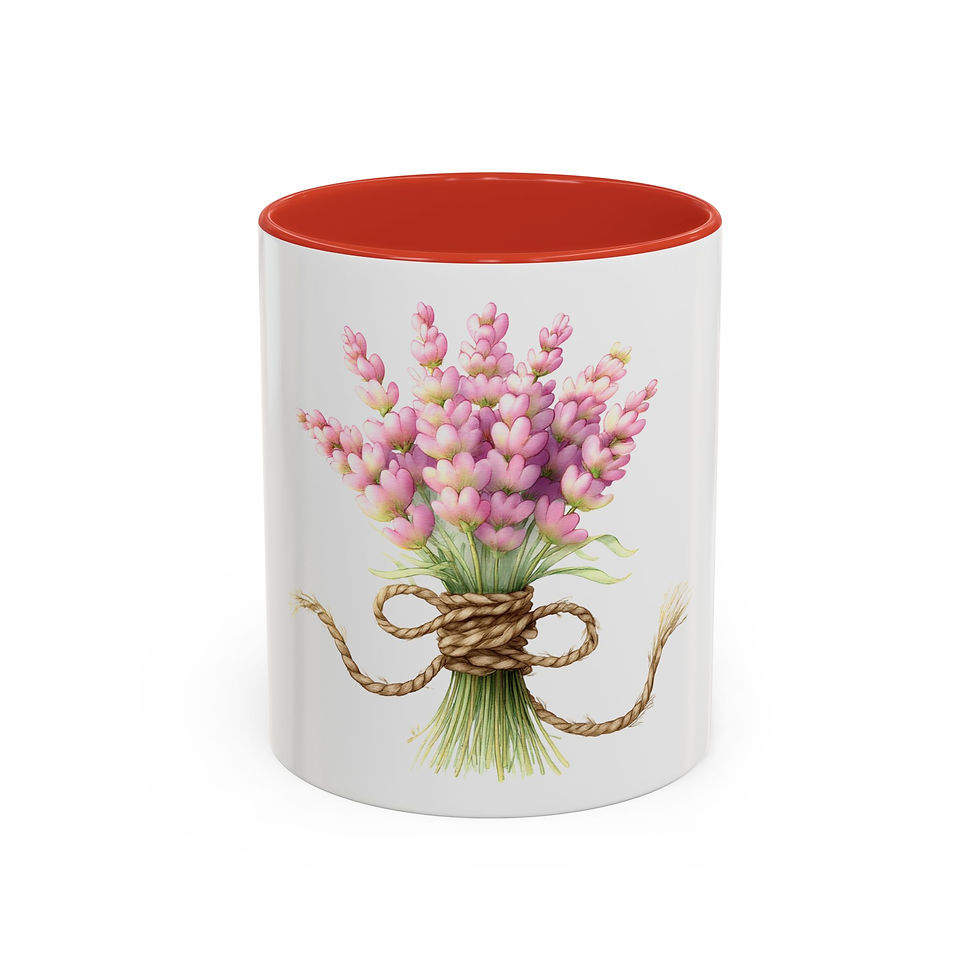 Thumbnail: Lavender Bouquet Mug | Pink Floral Bundle Accent Coffee Cup