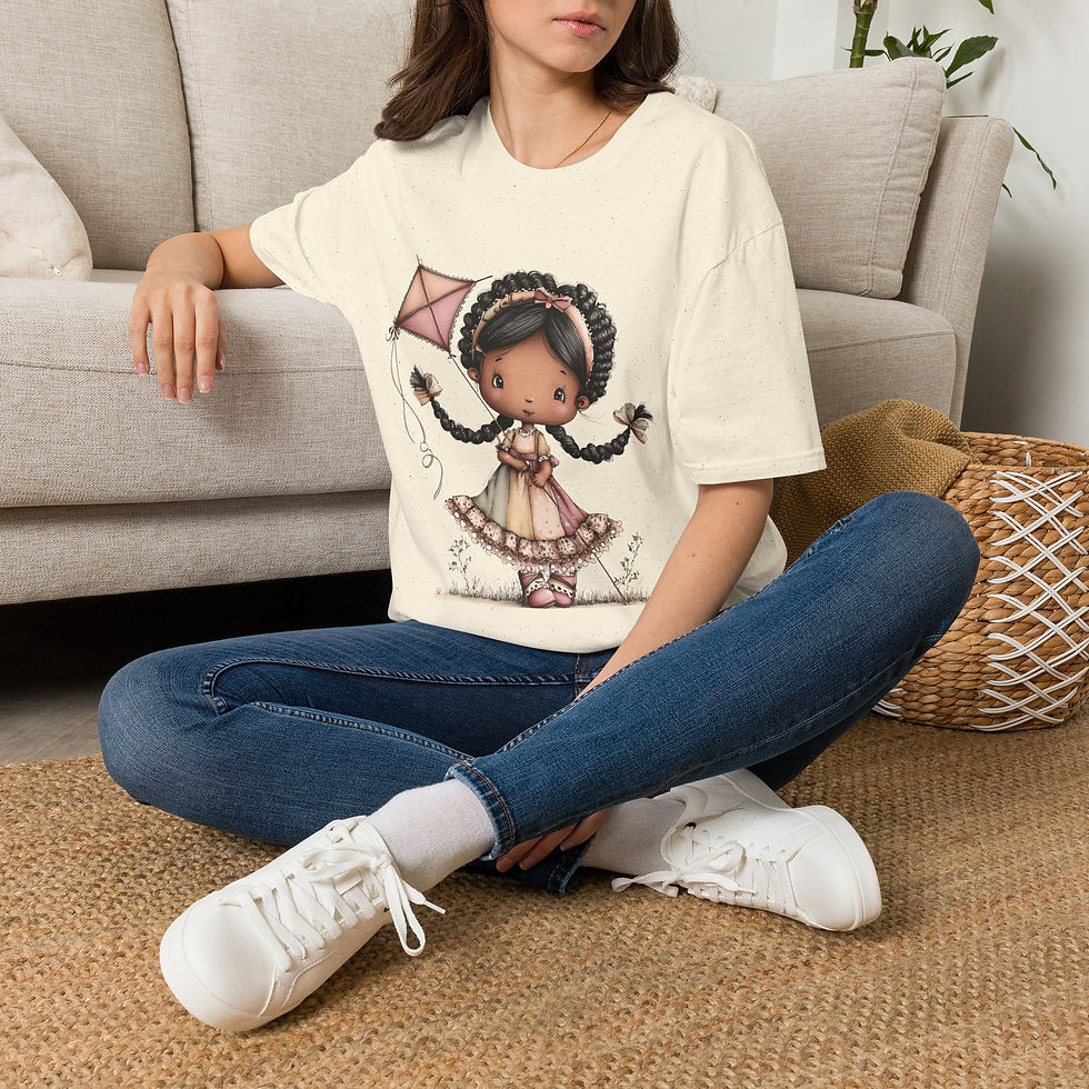 Thumbnail: Cute Little Girl with Kite T-Shirt | Whimsical Kids Illustration
