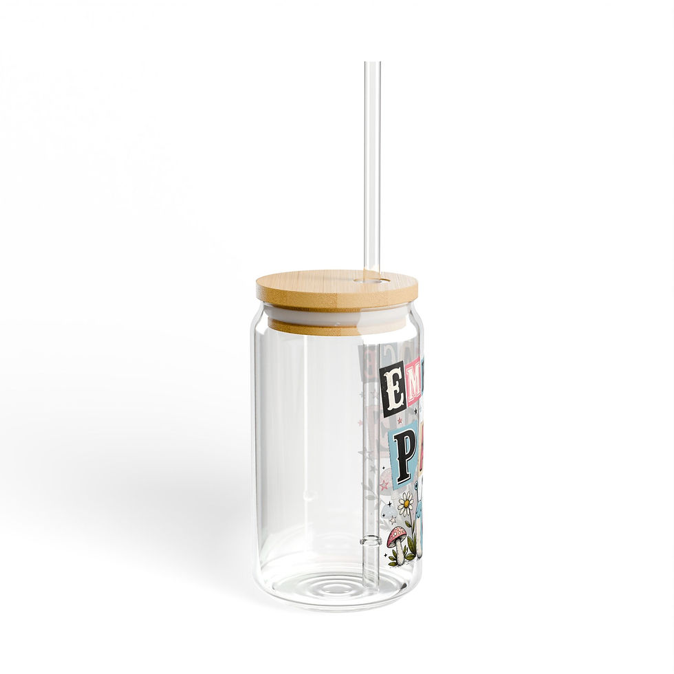 Thumbnail: Embrace Your Pace Sipper Glass | 16oz Clear Tumbler with Straw