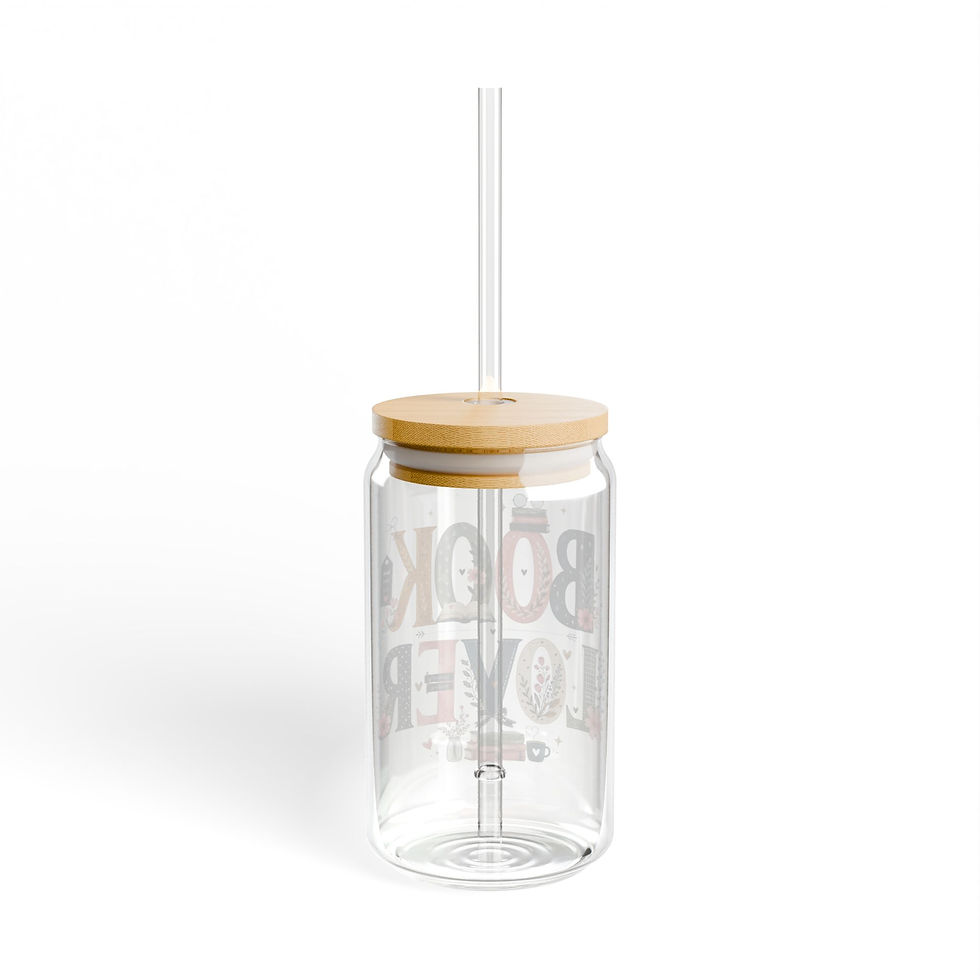 Thumbnail: Book Lover Sipper Glass | 16oz Clear Tumbler with Straw