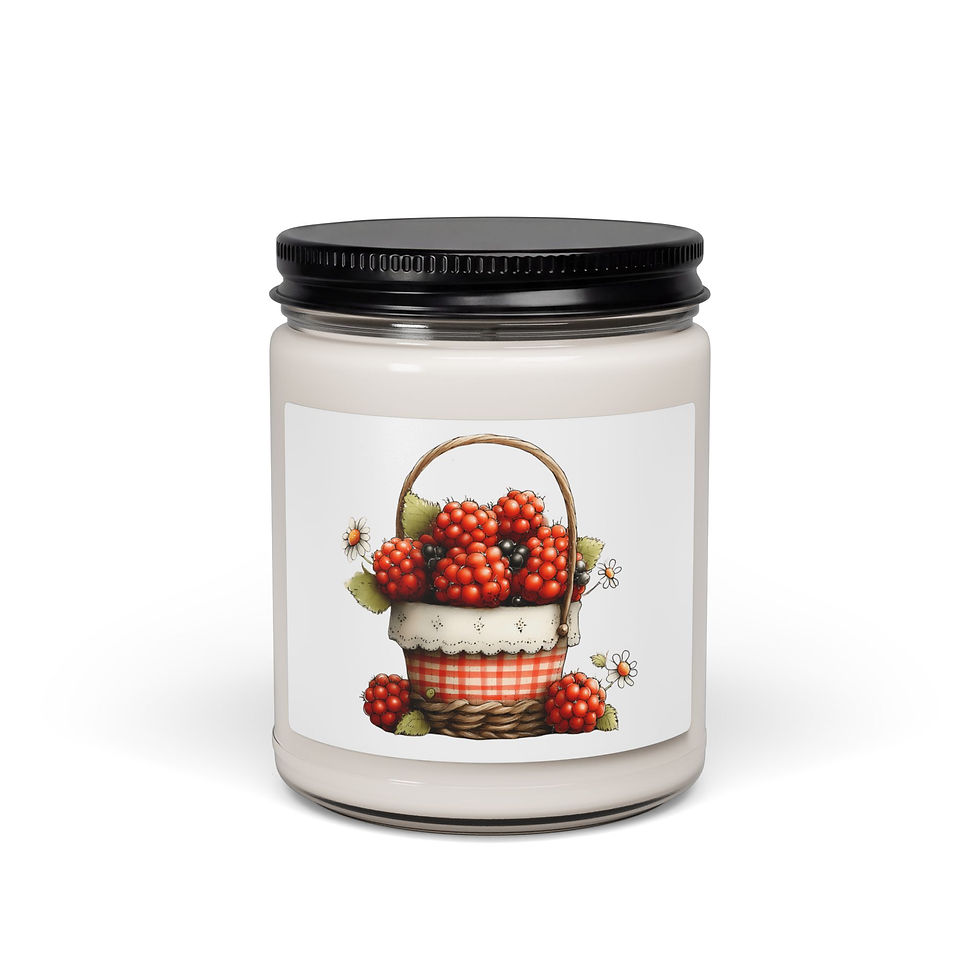 Thumbnail: Berry Basket Scented Soy Candle, 9oz | Raspberry Blackberry Candle