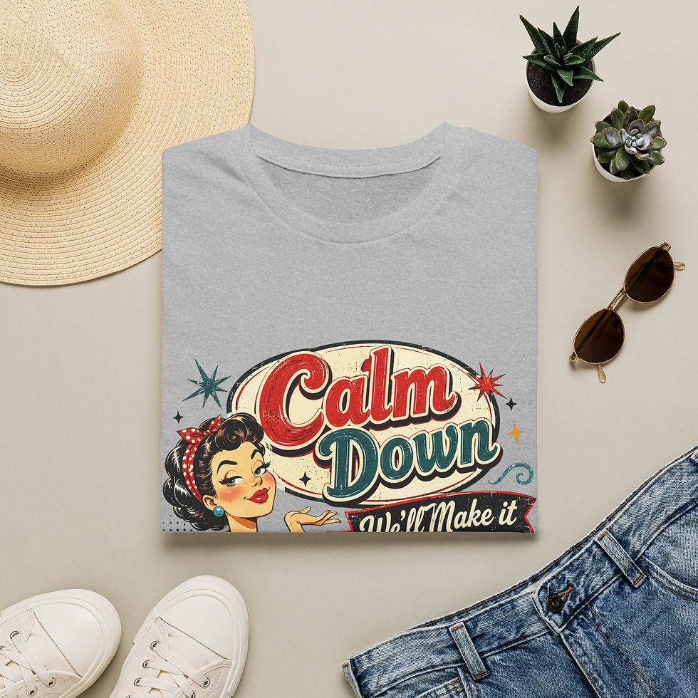 Thumbnail: Calm Down Retro Pinup Tee | Casual Graphic T-Shirt