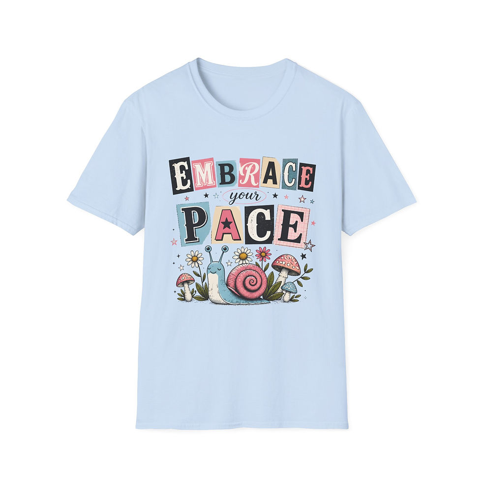 Thumbnail: Embrace Your Pace T-Shirt | Retro Lettering Snail Illustration