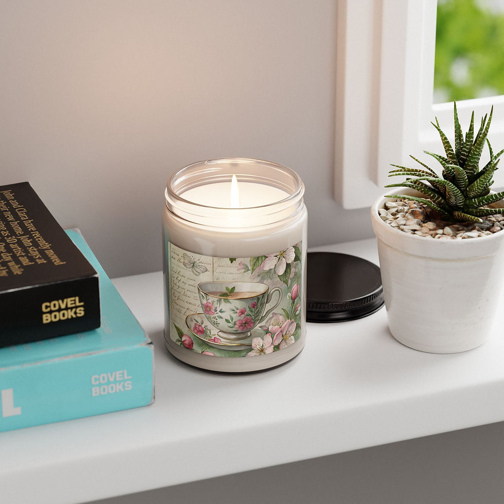 Thumbnail: Vintage Floral Teacup Candle Scented Soy Candle | 9oz