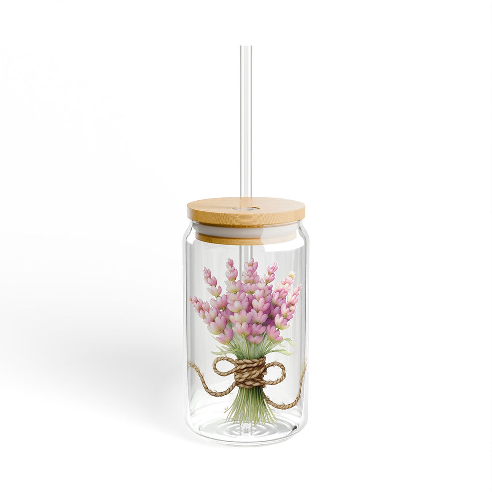 Thumbnail: Lavender Bouquet Sipper Glass | 16oz Straw Tumbler