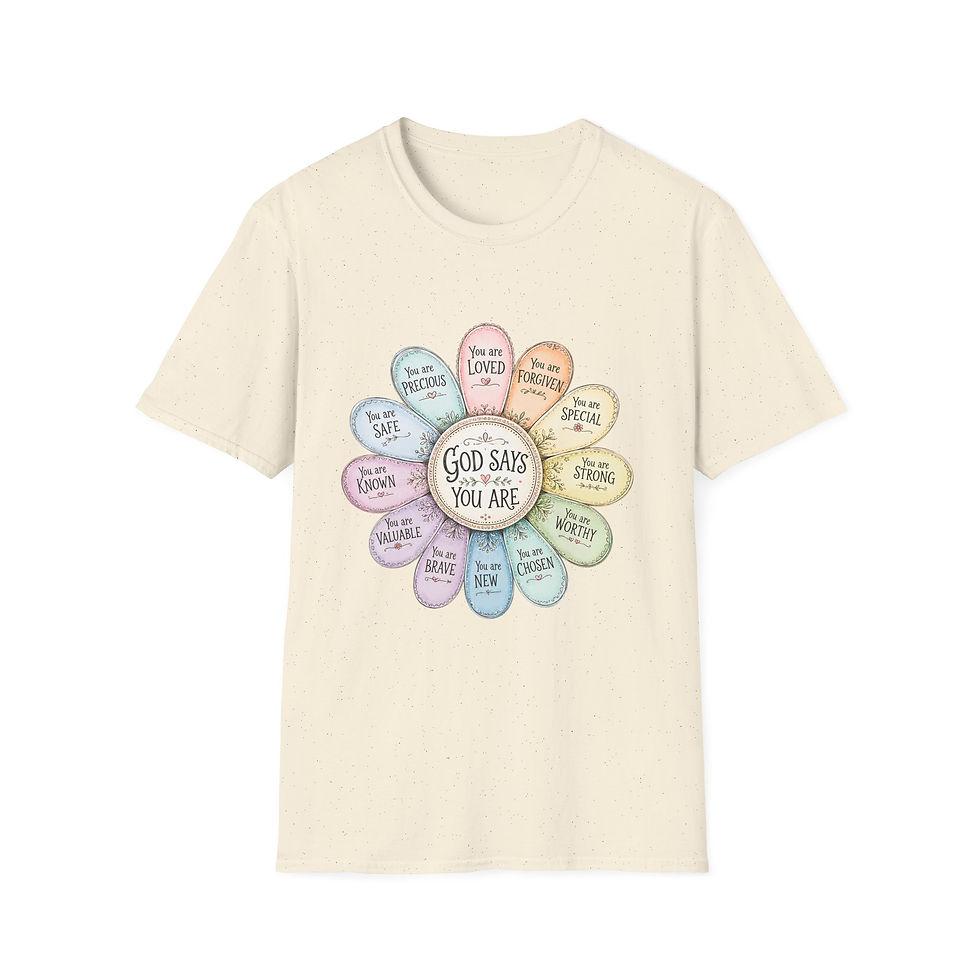 Thumbnail: God Says You Are affirmation flower T-Shirt | Christian faith shirt