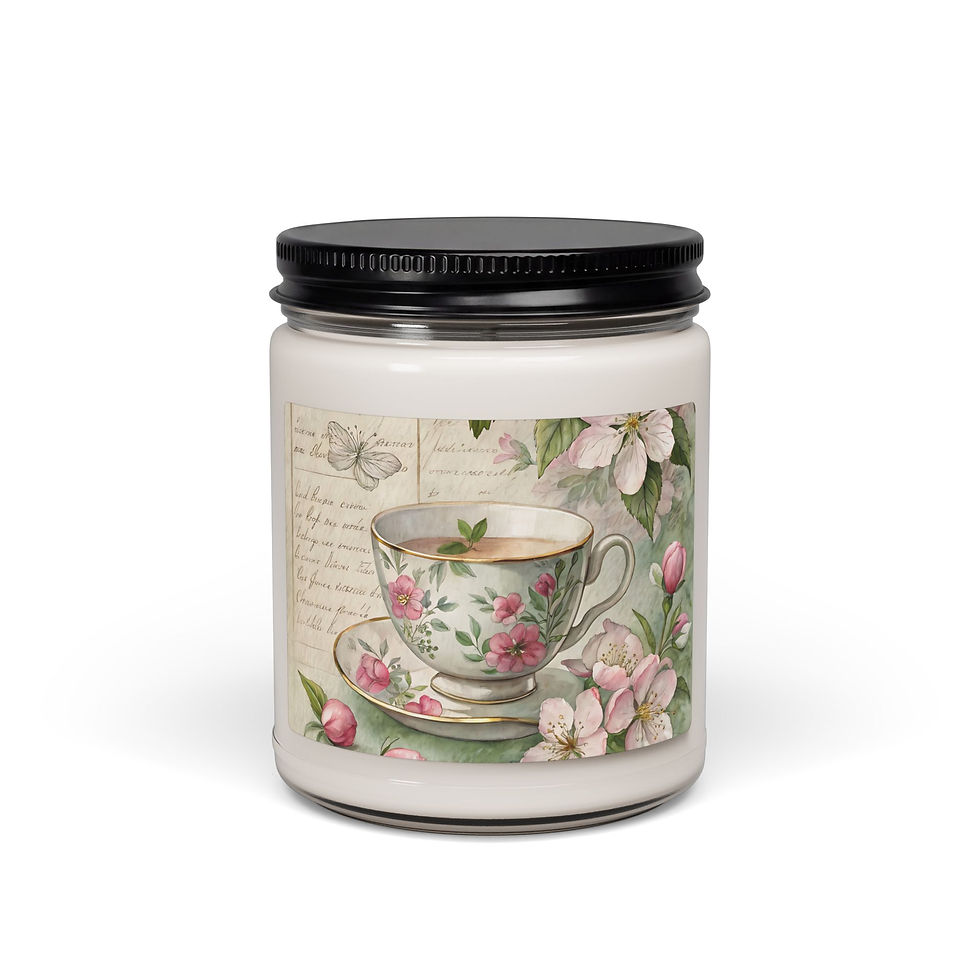 Thumbnail: Vintage Floral Teacup Candle Scented Soy Candle | 9oz