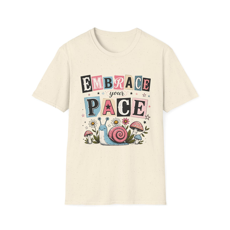 Thumbnail: Embrace Your Pace T-Shirt | Retro Lettering Snail Illustration
