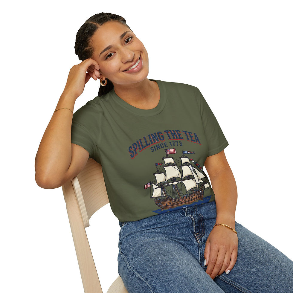 Thumbnail: Spilling the Tea Since 1773 T-Shirt | Boston Tea Party Nautical Ship Tee