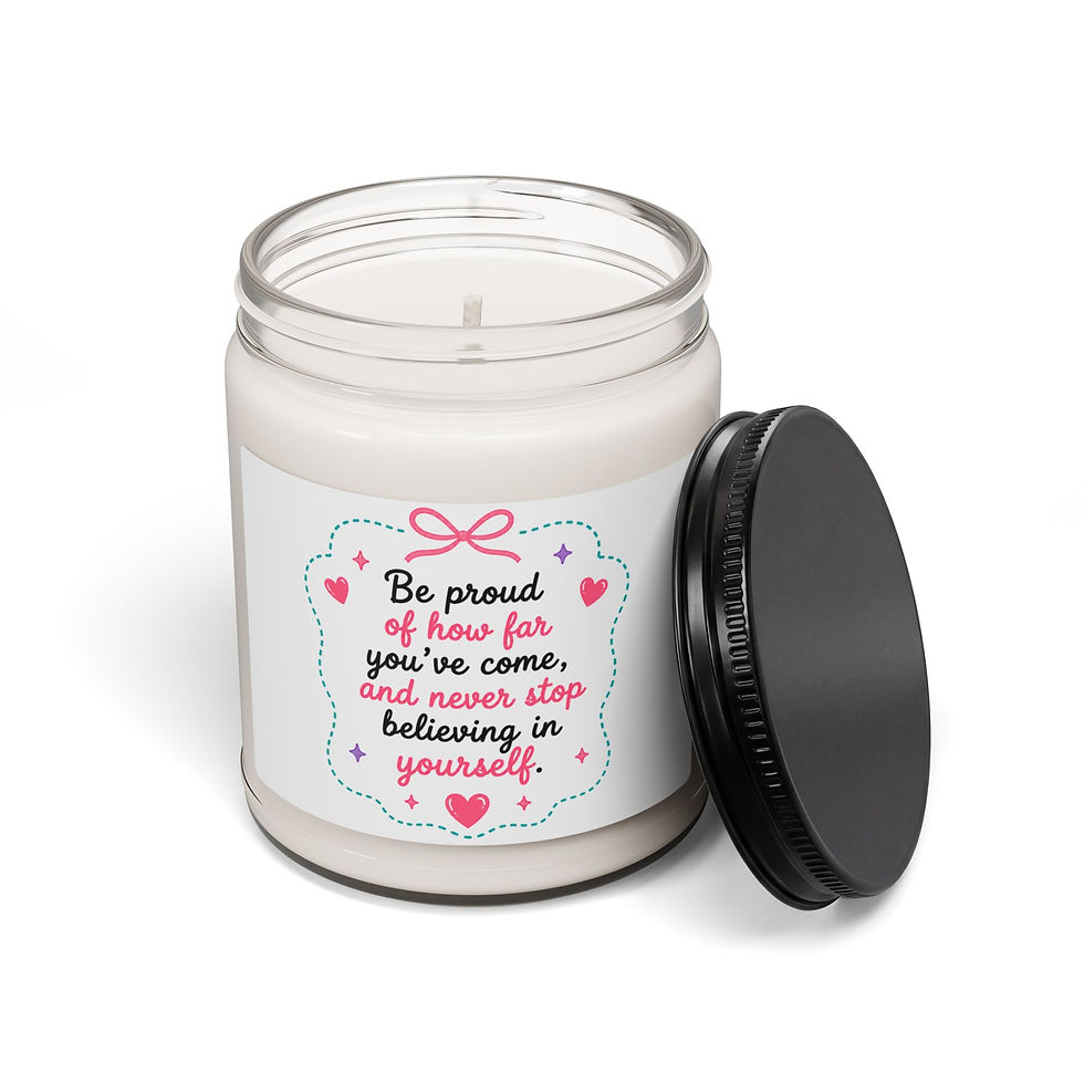 Thumbnail: Be proud of how far you've come inspirational quote Candle | 9oz soy jar
