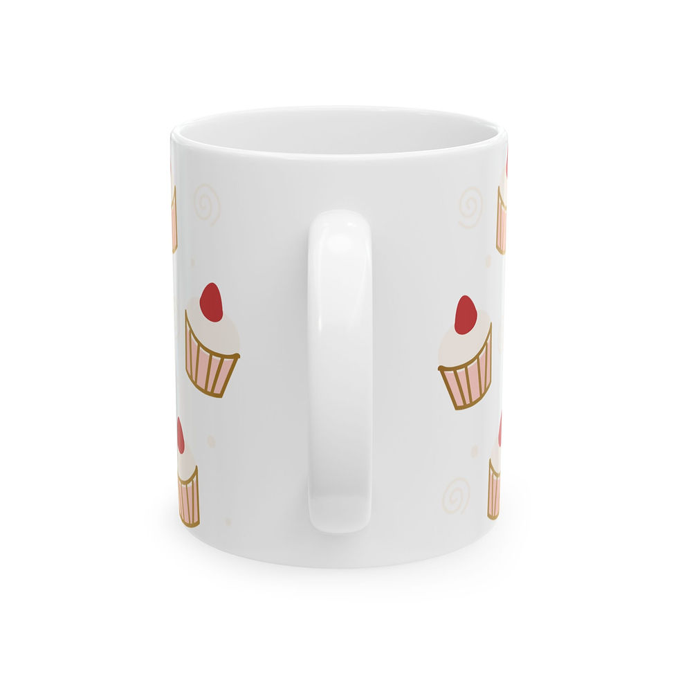 Thumbnail: Cherry Cupcake Pattern Mug | Ceramic Mug