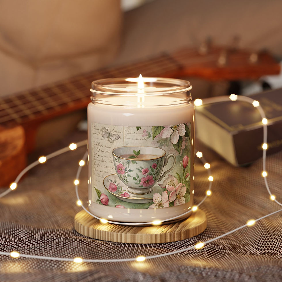 Thumbnail: Vintage Floral Teacup Candle Scented Soy Candle | 9oz