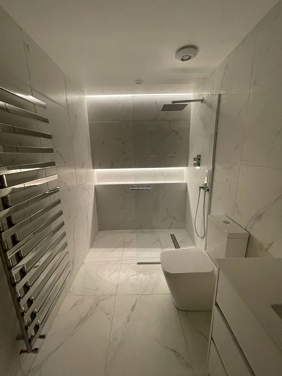 Fitted bathroom vanity and mirrored storage cabinet